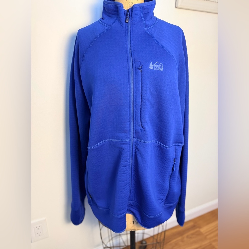 REI Co-op bright blue full zip up XL light weight jacket